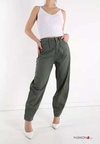  Pantalons en Coton avec poches 