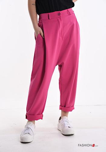  low crotch Trousers with pockets with elastic