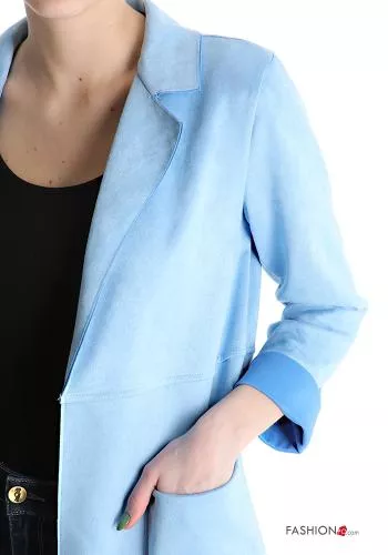  Suede Duster Coat with pockets