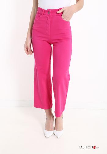  Cotton Trousers with pockets Fucsia