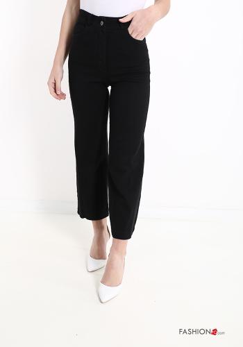  Cotton Trousers with pockets Black