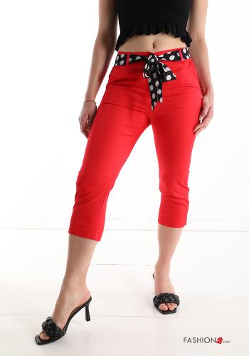  Cotton Trousers with pockets with ribbon