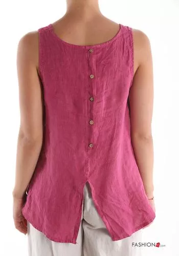  Linen Tank-Top with buttons