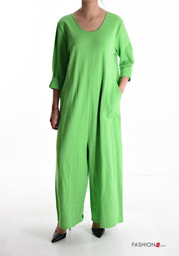  long sleeve Cotton Jumpsuit with pockets