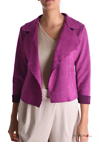  Bolero Gamuza con bolsillos con cremallera  Violeta berenjena