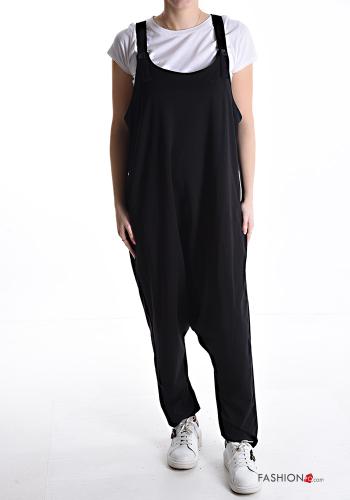  low crotch Cotton Jumpsuit with suspenders