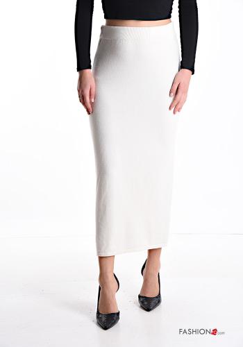  Longuette Skirt with elastic Zinc white