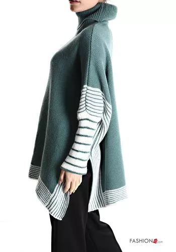  Striped turtleneck Wool Mix Sweater 