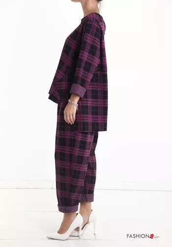 Tartan Cotton Co-ord with pockets with elastic