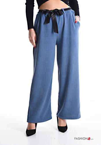  Velvet Ribbed Trousers with pockets with elastic with ribbon