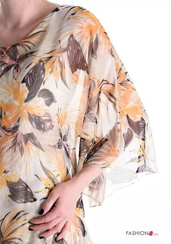  Floral Blouse 3/4 sleeve
