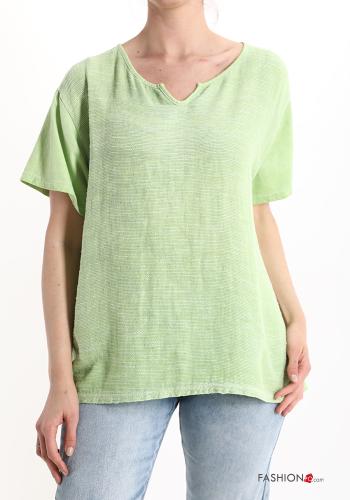  v-neck Cotton T-shirt  Green