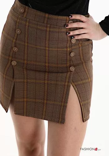  Minifalda Estampado tartán con botones 