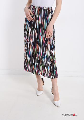  Multicoloured pleated Skirt  Black