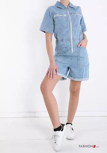  denim Jumpsuit with pockets with zip