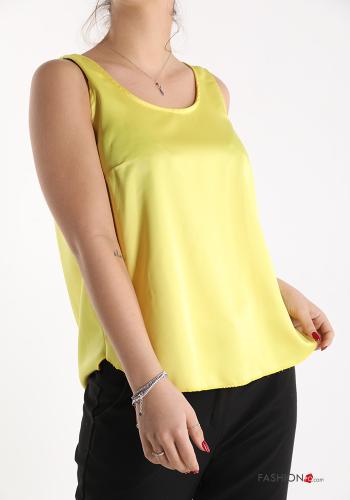  satin Tank-Top  Yellow