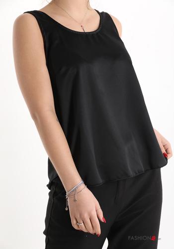  satin Tank-Top  Black