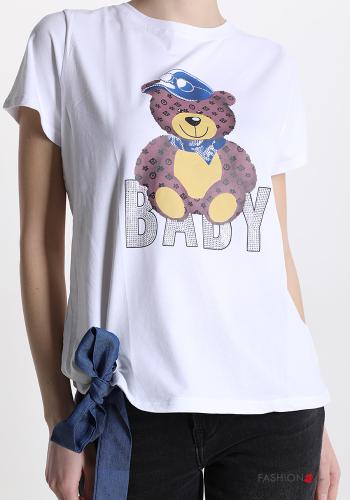  T-shirt Fantasia stampata con fiocco 