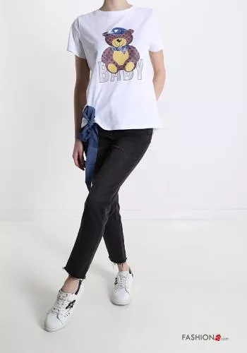  Patterned T-shirt with bow