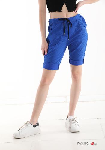  Shorts with pockets with bow Blue