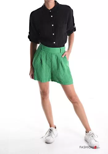  Linen Shorts with pockets