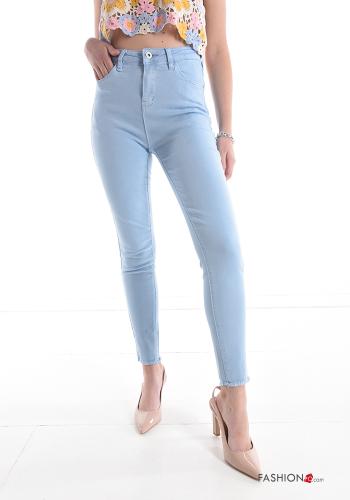  Cotton Jeans with pockets Light cornflower blue