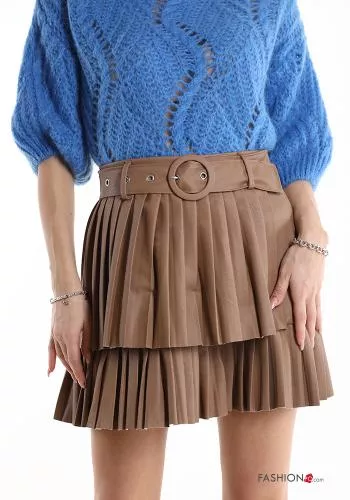  pleated Mini skirt with belt