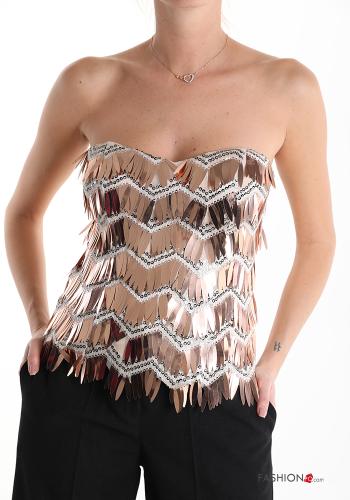 Top with sequins with fringe