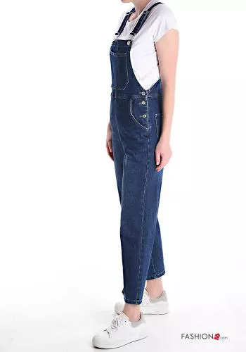  denim Cotton Dungaree with buttons with pockets