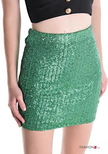  Mini skirt with sequins with elastic