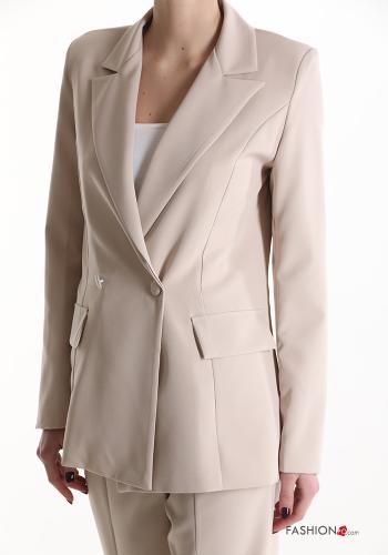  double-breasted Blazer with buttons Beige