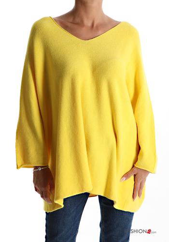  Jersey extra grande con cuello en v  Amarillo