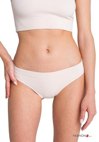  Culotte sín costura canalé  Blanco antiguo