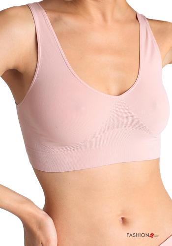  Soutien sem costura de desporto  Rosa pastel