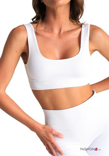  seamless Ribbed Top  White