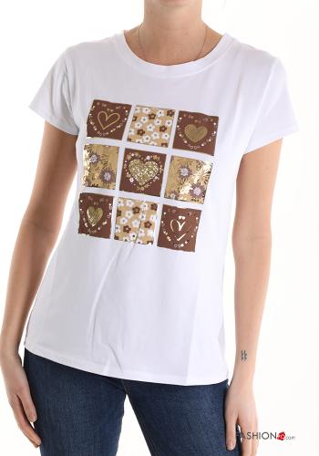  T-shirt in Cotone Fantasia stampata 