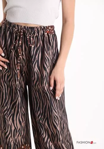  Animal print Trousers with bow
