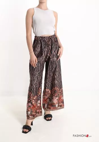 Animal print Trousers with bow