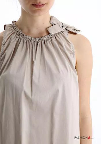  Ärmelloses Kleid aus Baumwolle mit Schleife