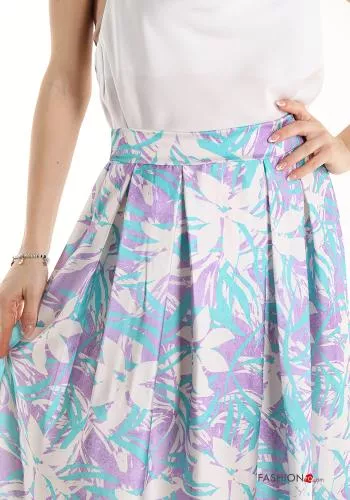  Falda midi Estampado Floral con elástico 