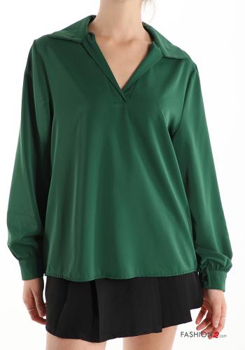  Blouse with v-neck Jade