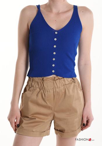  Top with buttons with v-neck Blue marine