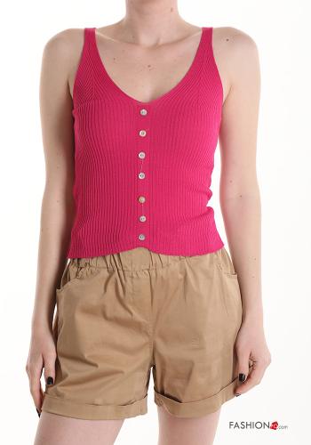  Top with buttons with v-neck Cherry