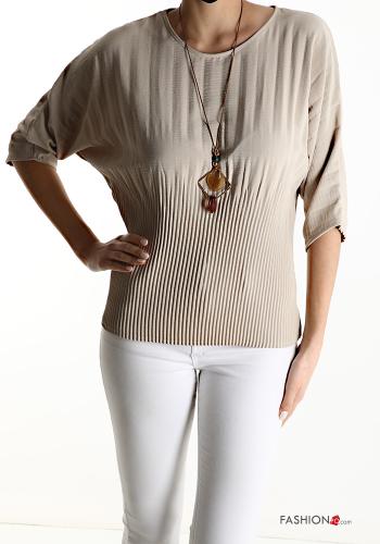  Casual Blouse  Beige