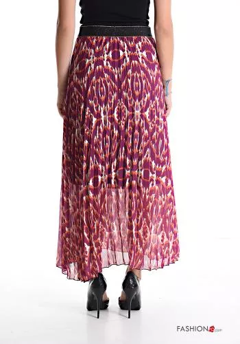  Patterned lurex Longuette Skirt with elastic