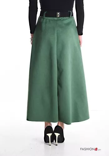  Suede Longuette Skirt with belt