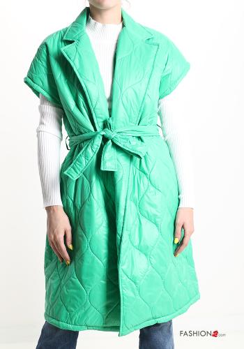  Gilet with belt with pockets Spring green