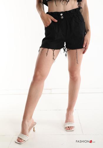  Cotton Shorts with pockets Black