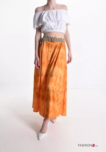  Longuette Skirt with belt with buttons