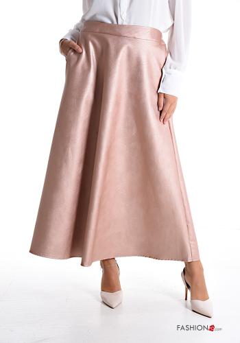  Longuette metallic Skirt with pockets with elastic